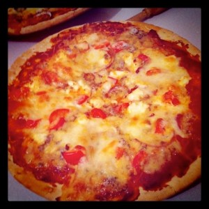 cooked pizza