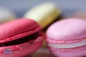 macro shot of coloured macaroons