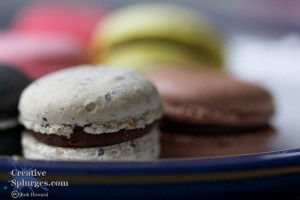 coloured macaroons on a plate