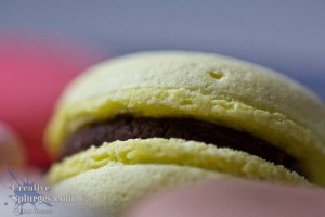 macro shot of a yellow macaroon