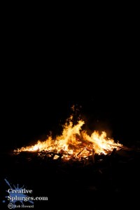 I love the glow of the burning wood.