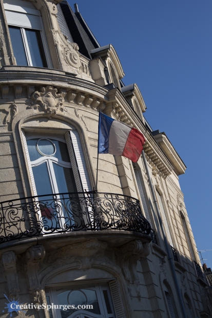 A flag flying at Reims, France